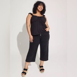 Torrid Crop Wide Leg Classic Denim High-Rise Jean, Sz 24